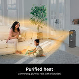 Shark HC452 3-in-1 Air Purifier, Heater & Fan with NanoSeal HEPA, Cleansense IQ, Odor Lock, for 500 Sq. Ft, Captures 99.98% of Particles, Dust, Allergens & Smoke, 0.1–0.2 Microns, Grey