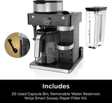 Ninja Espresso & Coffee Barista System, Single-Serve Coffee & Nespresso Capsule Compatible, 12-Cup Carafe, Built-in Frother, Black and Silver, CFN601