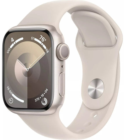 Apple Watch Series 9 (GPS) 45mm Starlight Aluminum - Starlight Sport Band M/S (MR963LL/A)