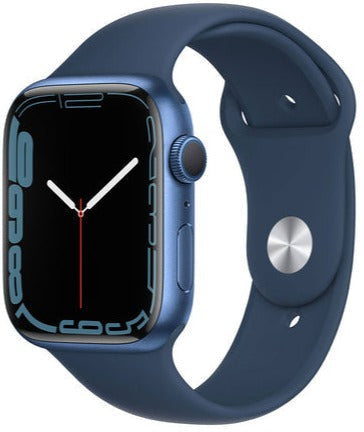 Apple Watch Series 7 41mm (GPS+CELLULAR) Blue Aluminum Case with Abyss Blue Sport Band (MKHC3//A)