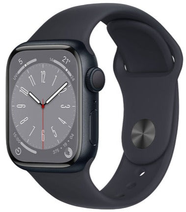 Apple Watch Series 8 (GPS+CELLULAR) 41mm Midnight Aluminum Case with Midnight Sport Band - Size:M/S -  (MNUV3LL/A)