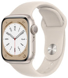 Apple Watch Series 8 (GPS+CELLULAR) 41mm Starlight Aluminium Case with Starlight Sport Band- Size:M/S -  (MNV03LL/A)