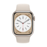 Apple Watch Series 8 (GPS) 45mm Starlight Aluminium Case with  Starlight Sport Band- Size:M/L -  (MNUQ3LL/A)