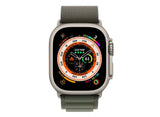 Apple Watch Ultra 49mm (GPS+CELLULAR) Titanium Case with Green Alpine Loop (MQEX3LL/A)