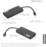 Lenovo USB-C 7-in-1 Hub, with USB-C Laptop Charging Port, USB 3.1, USB 2.0, HDMI, TF Card Reader, SD Card Reader, GX90T77924, Iron Grey
