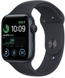 Apple Watch SE 2 (2022) 44mm (GPS) - Midnight Aluminum Case with Midnight Sport Band - Size: M/L - (MNTG3LL/A)