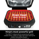 Ninja IG651 Foodi Smart XL Pro 7-in-1 Indoor Grill/Griddle Combo, use Opened or Closed, with Griddle, Air Fry, Dehydrate & More, Pro Power Grate, Flat Top Griddle, Crisper, Smart Thermometer (IG651)