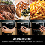 Ninja OL501 Foodi 6.5 Qt. 14-in-1 Pressure Cooker Steam Fryer with SmartLid, that Air Fries, Proofs & More, with 2-Layer Capacity, 4.6 Qt. Crisp Plate & 25 Recipes (OL501)