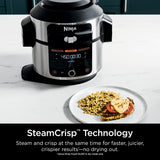 Ninja OL501 Foodi 6.5 Qt. 14-in-1 Pressure Cooker Steam Fryer with SmartLid, that Air Fries, Proofs & More, with 2-Layer Capacity, 4.6 Qt. Crisp Plate & 25 Recipes (OL501)