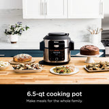 Ninja OL501 Foodi 6.5 Qt. 14-in-1 Pressure Cooker Steam Fryer with SmartLid, that Air Fries, Proofs & More, with 2-Layer Capacity, 4.6 Qt. Crisp Plate & 25 Recipes (OL501)
