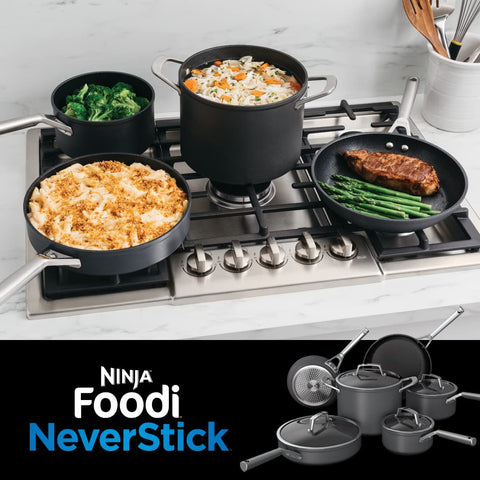 Ninja, Foodi NeverStick Premium 3.5-Quart Saucepan with Glass Lid